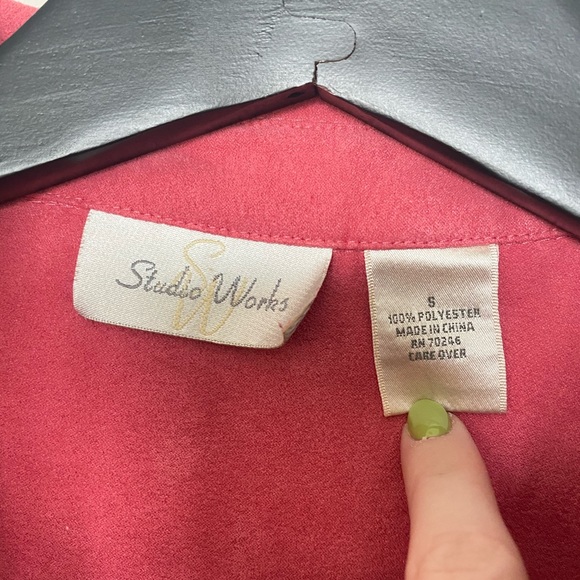 Studio Works Faux Suede Oversized Button Down - Picture 6 of 6